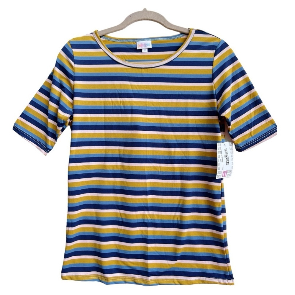 LuLaRoe Striped Gigi Short Sleeve Top Size Medium NWT